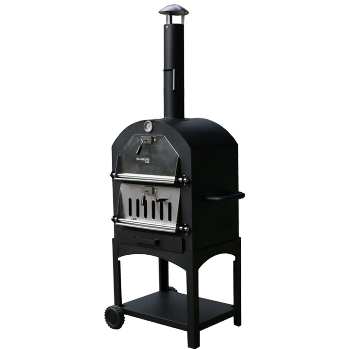BORMANN Elite BBQ1960 Παραδοσιακός Ξυλόφουρνος/Φούρνος Πίτσας 34.5x50cm,με Ρόδες & Αποθηκευτικό Χώρο - Image 2