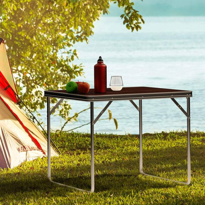 BORMANN BSP1149 Τραπέζι Camping, Μεταλλικό, MDF Επιφάνεια,80x60x70cm - Image 2
