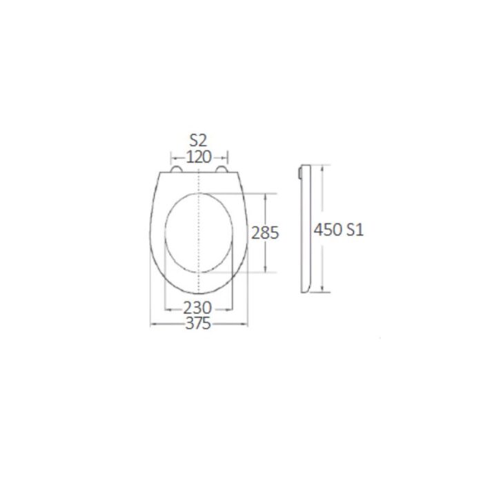 BORMANN BTW1030 Κάλυμμα Λεκάνης  Sagitta Soft Close 2419gr, Duroplast 450x375mm - Image 2