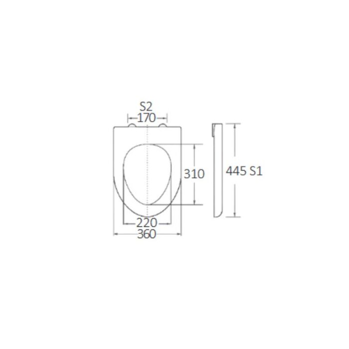 BORMANN BTW1070 Κάλυμμα Λεκάνης Aries Soft Close 2280gr, Duroplast 445x360mm - Image 2