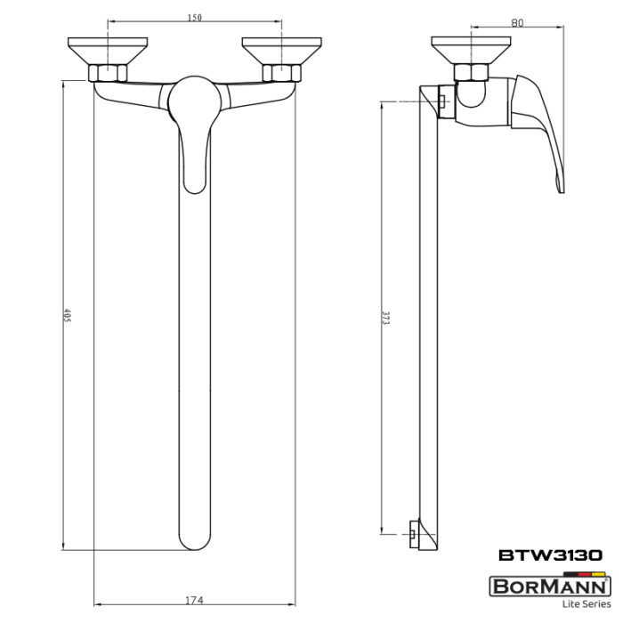 BORMANN Elite BTW3130 Μπαταρία Κουζίνας Zebra 35mm,Αναμεικτική,Επιτοίχια,620g - Image 2
