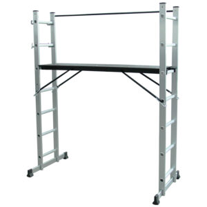 BORMANN Pro BHL9100 Πολυμορφική Σκαλωσιά Αλουμινίου 3 σε 1, 7+7 Σκαλιά με Μπάρα Σταθεροποίησης