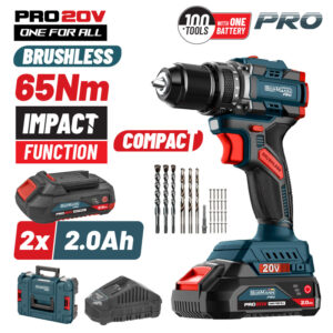 BORMANN Pro BBP5401X22CA Κρουστικό Δραπανοκατσάβιδο Compact Brushless Μπαταρίας 20V,2x2ah