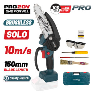 BORMANN Pro BBP3916C Κλαδευτικό Αλυσοπρίονο Μπαταρίας 20V,Brushless,Λάμα 15cm,825gr,Βαλίτσα, SOLO