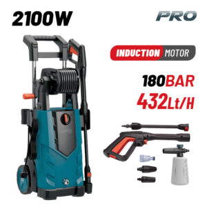 BORMANN Pro BPW4510 Πλυστικό Υψηλής Πίεσης 2100W,Επαγωγικό Μοτέρ,180bar,432L/h,Turbo Μπεκ,Ανέμη