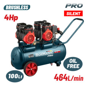 BORMANN BAT5017 Αεροσυμπιεστής Μονομπλόκ, Oil free, Silent,Brushless,4Hp,100L,464L/min
