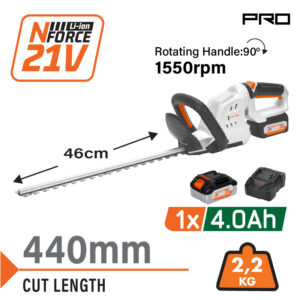 NAKAYAMA Pro EC1651X4 Ψαλίδι Μπορντούρας Μπαταρίας 21V, Li-Ion, 1x4Ah, με Περιστρεφόμενη Λαβή 90°